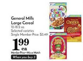 Pavilions General Mills Large Cereal offer
