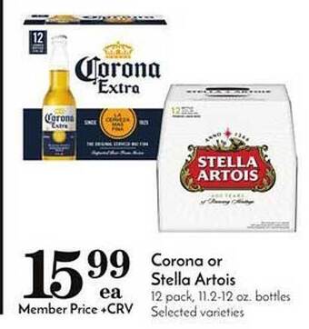 Pavilions Corona Or Stella Artois offer