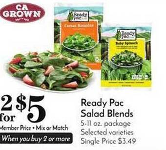 Pavilions Ready Pac Salad Blends offer
