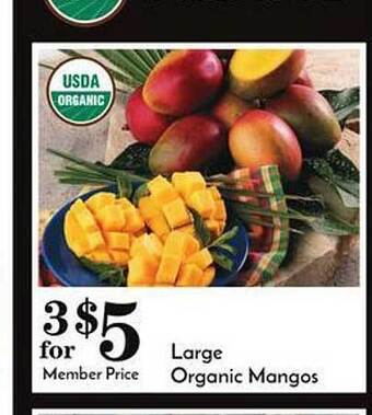 Pavilions Large Organic Mangos offer