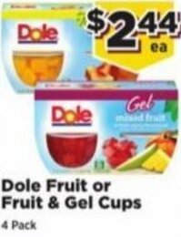 Food Town Store Dole Fruit or Fruit & Gel Cups offer