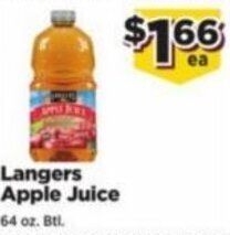 Food Town Store Langers Apple Juice 64 oz. offer