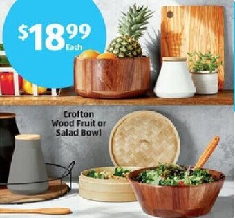Aldi Crofton Wood Fruit or Salad Bowl offer