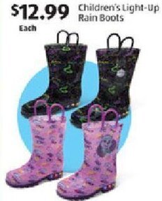 Aldi Children's Light-Up Rain Boots offer
