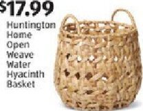 Aldi Huntington Home Open Weave Water Hyacinth Basket offer