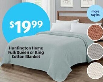 Aldi Huntington Home Full/Queen or King Cotton Blanket offer