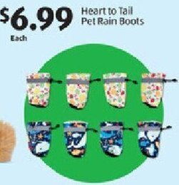 Aldi Heart to Tail Pet Rain Boots offer