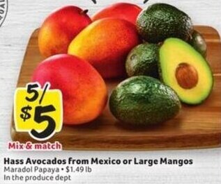 Winn Dixie Hass Avocados From Mexico or Large Mangos offer