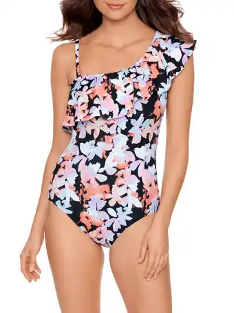 Walmart Time and Tru Women's and Womens Plus Watercolor Splash Floral One Piece Swimsuit offer