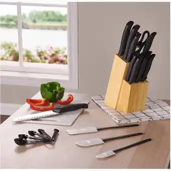 Walmart Mainstays 23 Piece Knife and Kitchen Tool Set with Wood Storage Block offer