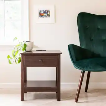 DecorTech Traditional-Look Rectangular End Table with AC Power and USB Charging Ports, Multiple Colors