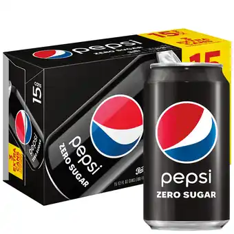 Walmart Pepsi Cola Zero Sugar Soda Pop, 12 oz, 15 Pack Cans offer