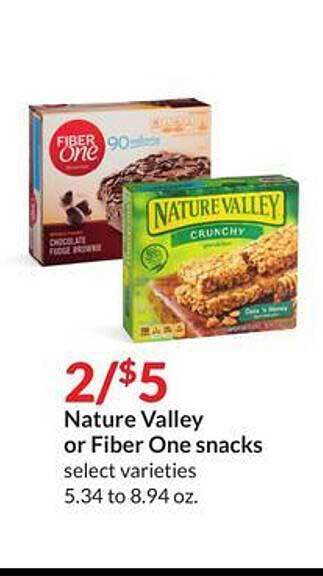 Hy-Vee Nature Valley Or Fiber One Snacks offer