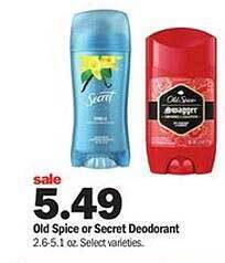Meijer Old Spice Or Secret Deodorant offer