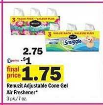 Meijer Renuzit Adjustable Cone Gel Air Freshener offer