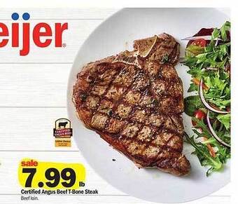 Meijer Certified Angus Beef T-bone Steak offer