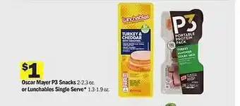 Meijer Oscar Mayer P3 Snacks Or Lunchables Single Serve offer