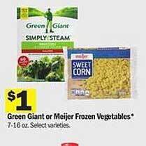 Meijer Green Giant Or Meijer Frozen Vegetables offer
