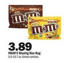 Meijer M&m's Sharing Size Bag offer