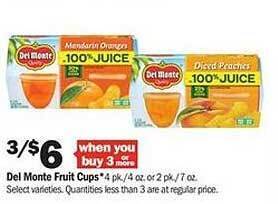Meijer Del Monte Fruit Cups offer