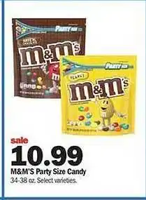 Meijer M&m's Party Size Candy offer