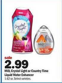 Meijer MiO, Crystal Light Or Country Time Liquid Water Enhancer offer