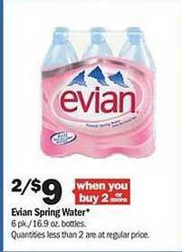 Meijer Evian Spring Water offer