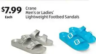 Aldi Crane Men's Or Ladies Lightweight Footbed Sandals offer