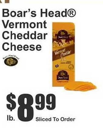 Key Food Boar's Head Vermont Cheddar Cheese offer
