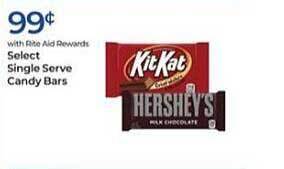 Rite Aid Select Single Serve Candy Bars offer
