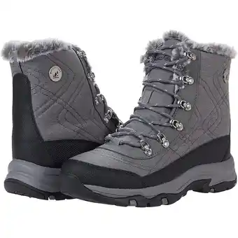 Skechers women's faux fur charcoal lace boot