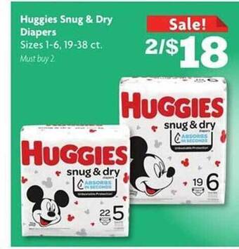 Family Dollar Huggies Snug & Dry Diapers offer