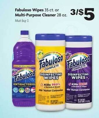 Family Dollar Fabuloso Wipes Or Multi-Purpose Cleaner offer