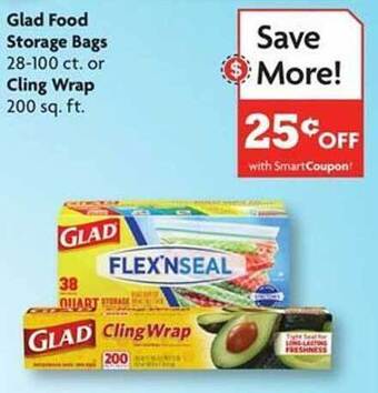 Family Dollar Glad Food Storage Bags Or Cling Wrap offer