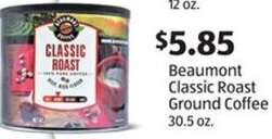Aldi Beaumont Classic Roast Ground Coffee 30.5 oz. offer
