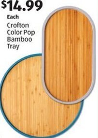 Aldi Crofton Color Pop Bamboo Tray offer