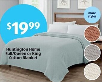Aldi Huntington Home Full/Queen or King Cotton Blanket offer