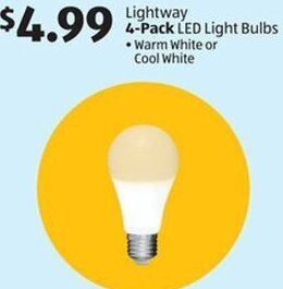Aldi Lightway 4-Pack LED Light Bulbs offer