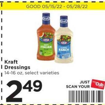 Cub Foods Kraft Dressings offer