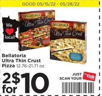 Cub Foods Bellatoria Ultra Thin Crust Pizza offer