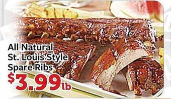 Fareway All Natural St. Louis Style Spare Ribs offer