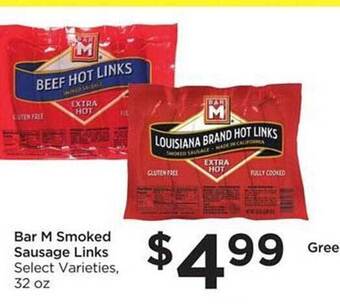 Foods Co Bar M Smoked Sausage Links offer
