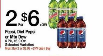 Jons International Pepsi, Diet Pepsi Or Mtn Dew offer
