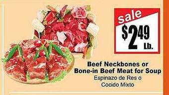 Rancho Markets Beef Neckbones Or Bone-In Beef Meat For Soup offer