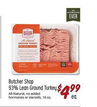 Sprouts Farmers Market Butcher Shop 93% Lean Ground Turkey offer