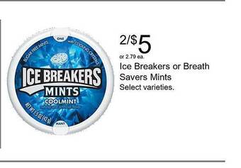 Walgreens Ice Breakers Or Breath Savers Mints offer