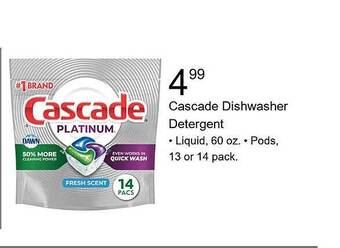 Walgreens Cascade Dishwasher Detergent offer