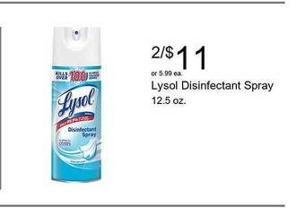 Walgreens Lysol Disinfectant Spray offer