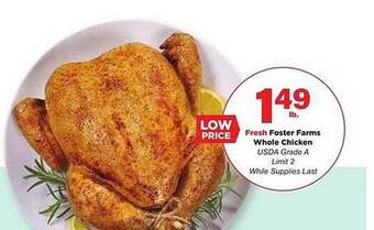 Stater Bros Fresh Foster Farms Whole Chicken offer