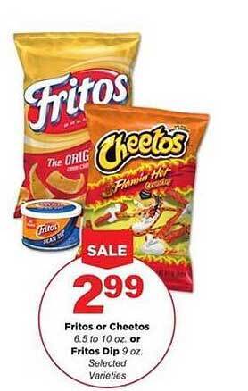 Stater Bros Fritos Or Cheetos Or Fritos Dip offer